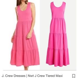J Crew pink tiered tank dress 2x
